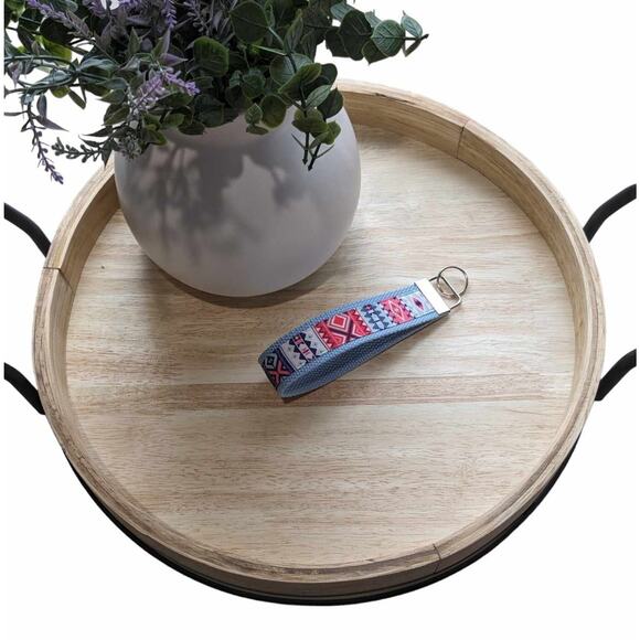 Aztec Keychain Wristlet Fabric Key FOB Gift Diamond Tribal XO Western Cowboy - Picture 2 of 9